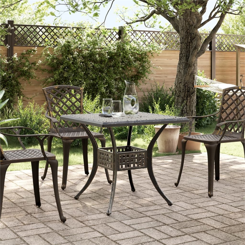 vidaXL Cast Aluminum Garden Dining Table in Bronze