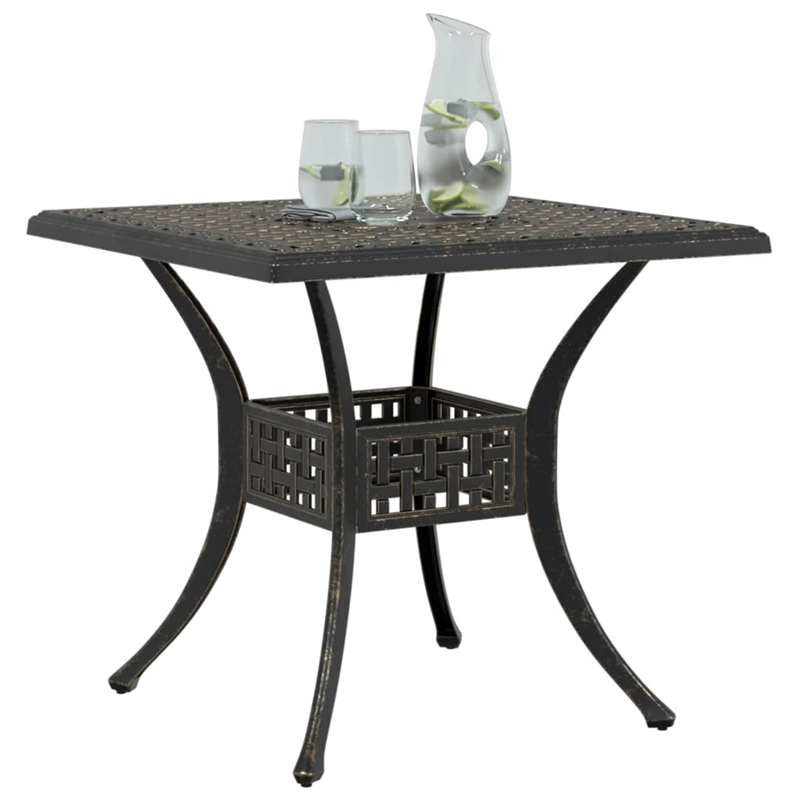 vidaXL Cast Aluminum Garden Dining Table in Bronze