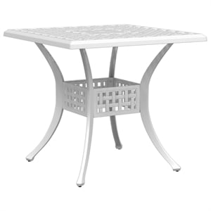 vidaXL Cast Aluminum Durable Garden Dining Table in White