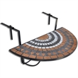 vidaXL Iron Medium Foldable Garden Table in Terracotta/White/Black