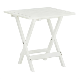 vidaXL Acacia Hardwood Small Foldable Side Table in White