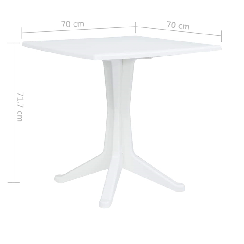 vidaXL Plastic Garden Table in White