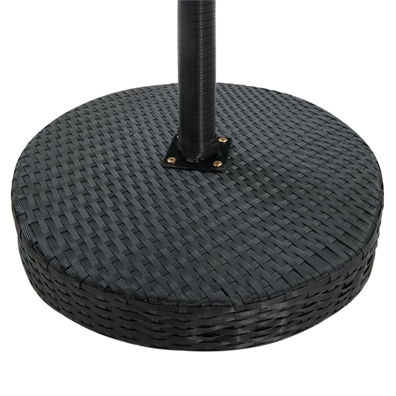 vidaXL PE Rattan Counter Height Garden Table in Black