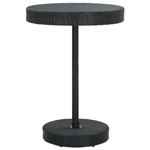 vidaXL PE Rattan Round Garden Table in Black