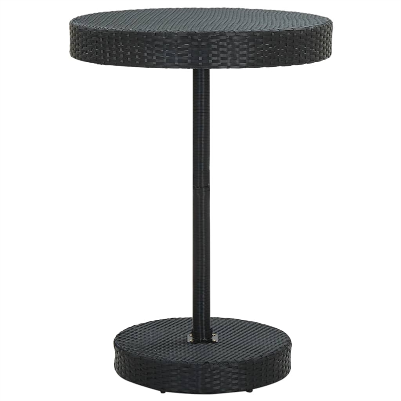 vidaXL PE Rattan Round Garden Table in Black