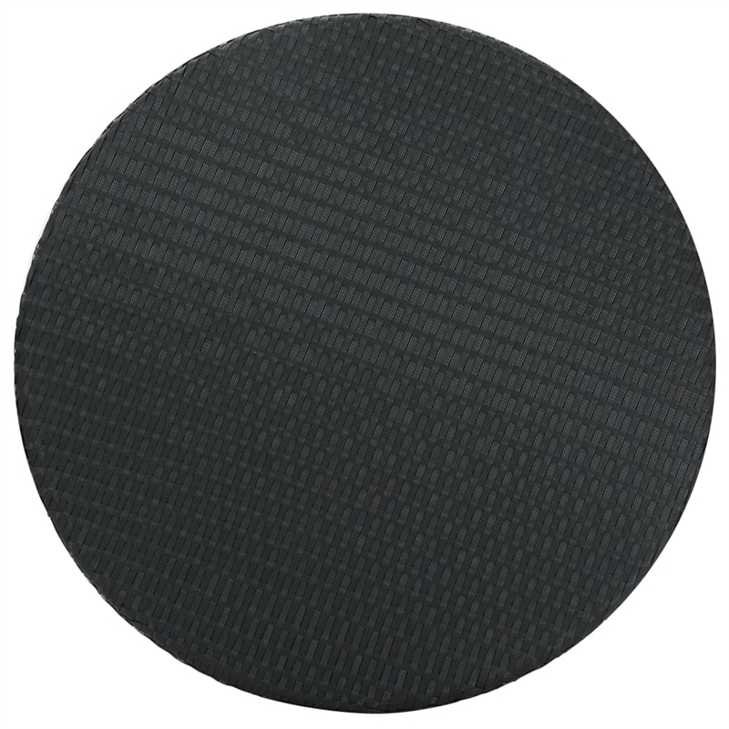 vidaXL PE Rattan Round Garden Table in Black