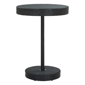 vidaXL PE Rattan Round Garden Table in Black