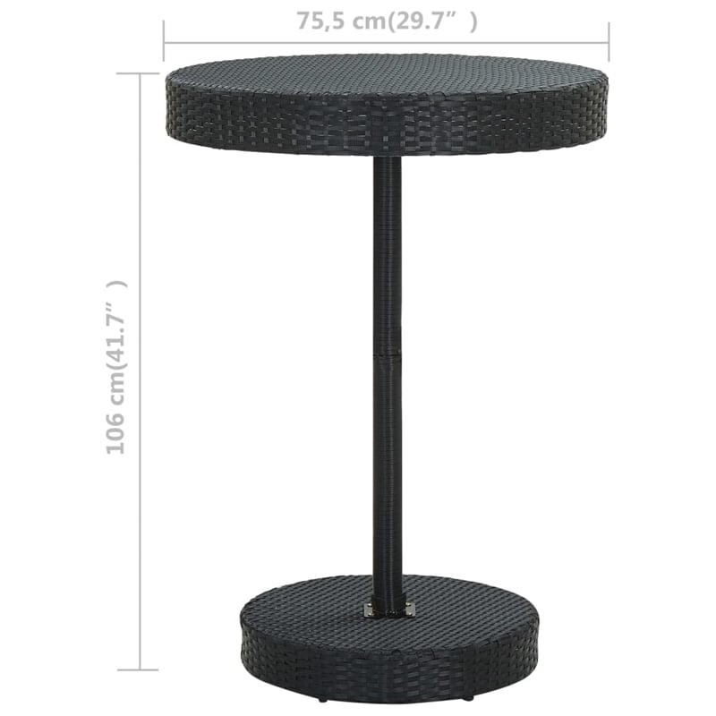 vidaXL PE Rattan Garden Table in Gray