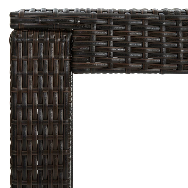 vidaXL PE Rattan Counter Height Bar Table in Brown