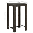vidaXL PE Rattan Counter Height Bar Table in Brown