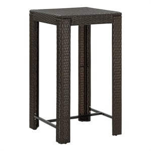 vidaXL PE Rattan Counter Height Bar Table in Brown