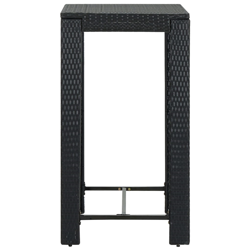 vidaXL PE Rattan Counter Height Bar Table in Black