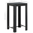 vidaXL PE Rattan Counter Height Bar Table in Black