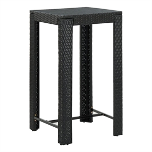 vidaXL PE Rattan Counter Height Bar Table in Black
