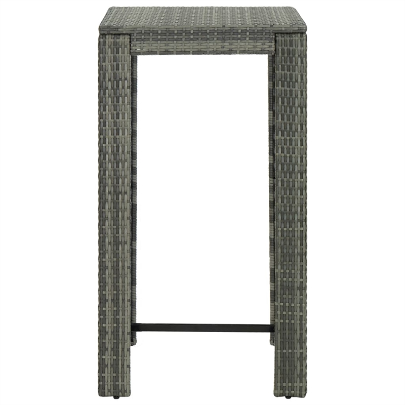 vidaXL PE Rattan Counter Height Bar Table in Gray