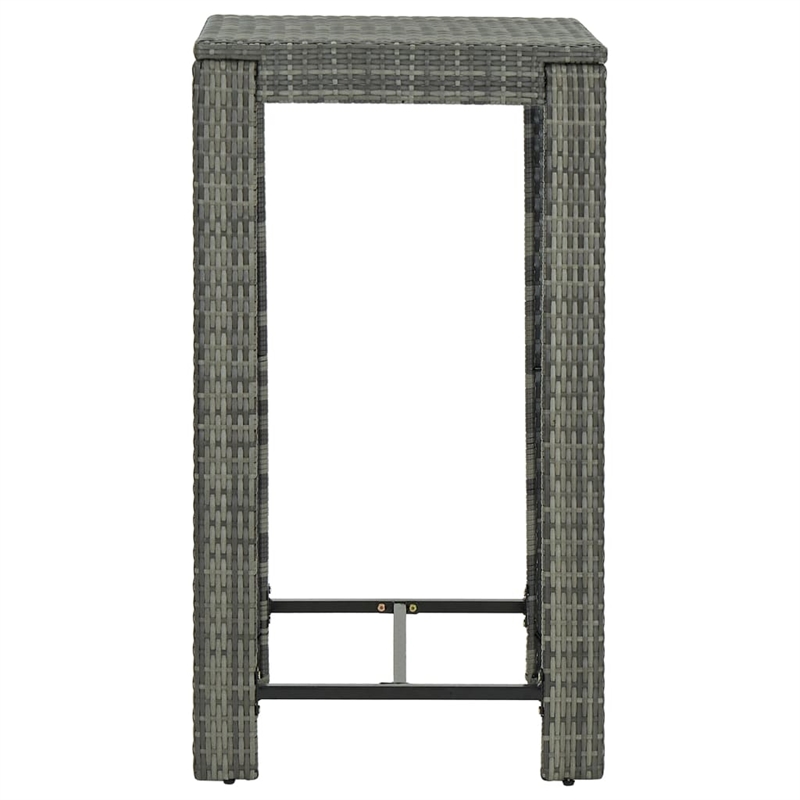 vidaXL PE Rattan Counter Height Bar Table in Gray