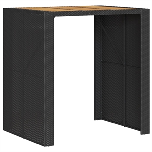 vidaXL Poly Rattan Large Garden Bar Table in Black