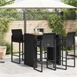 vidaXL Poly Rattan Large Garden Bar Table in Black