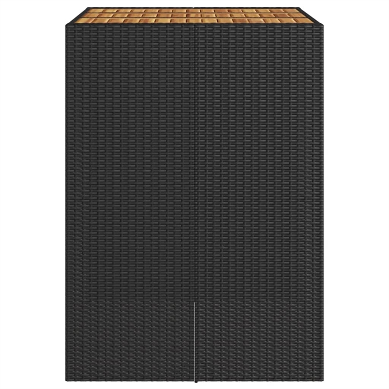 vidaXL Poly Rattan Large Garden Bar Table in Black