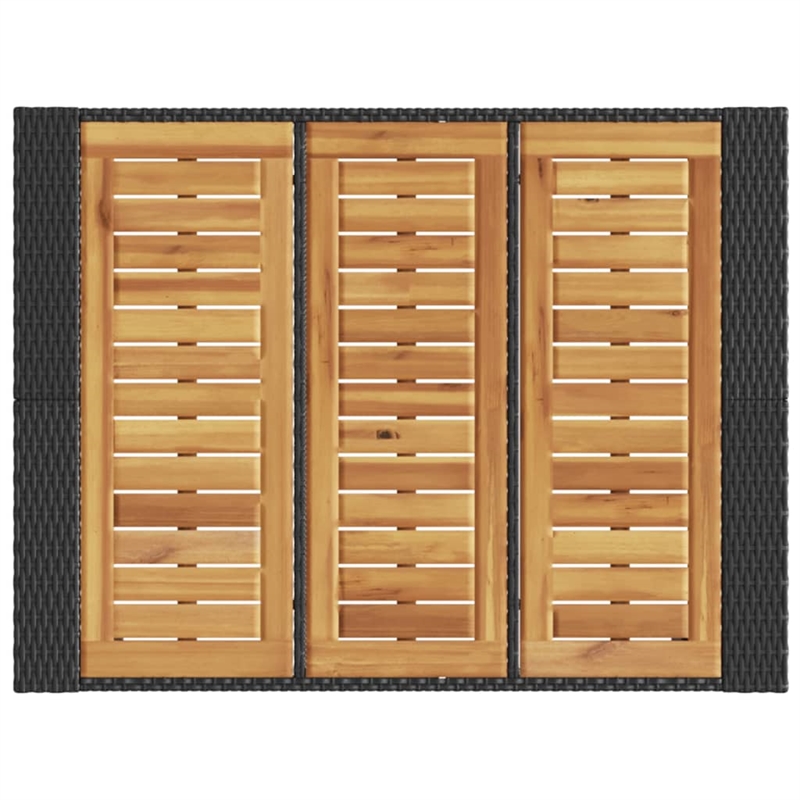 vidaXL Poly Rattan Large Garden Bar Table in Black