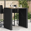 vidaXL Poly Rattan Large Garden Bar Table in Black