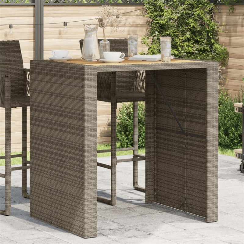 vidaXL Garden Bar Table in Gray