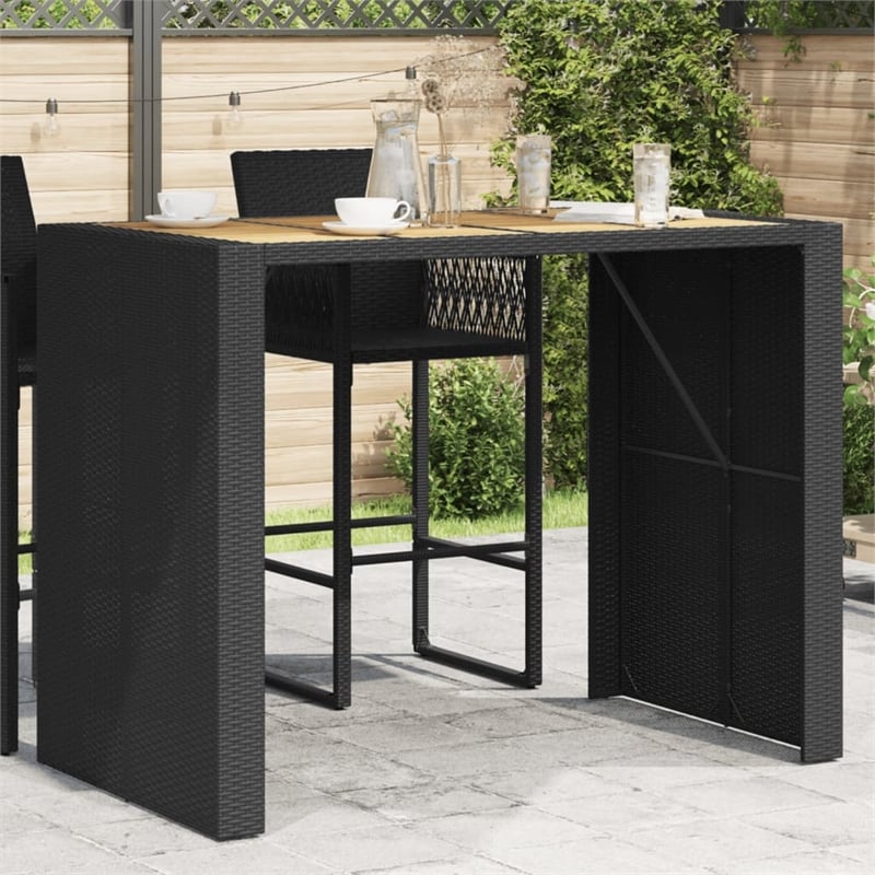 vidaXL Garden Bar Table in Black