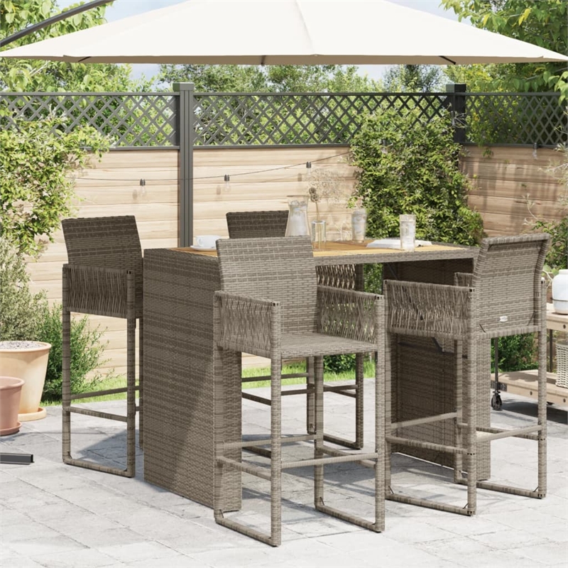 vidaXL Garden Bar Table in Gray