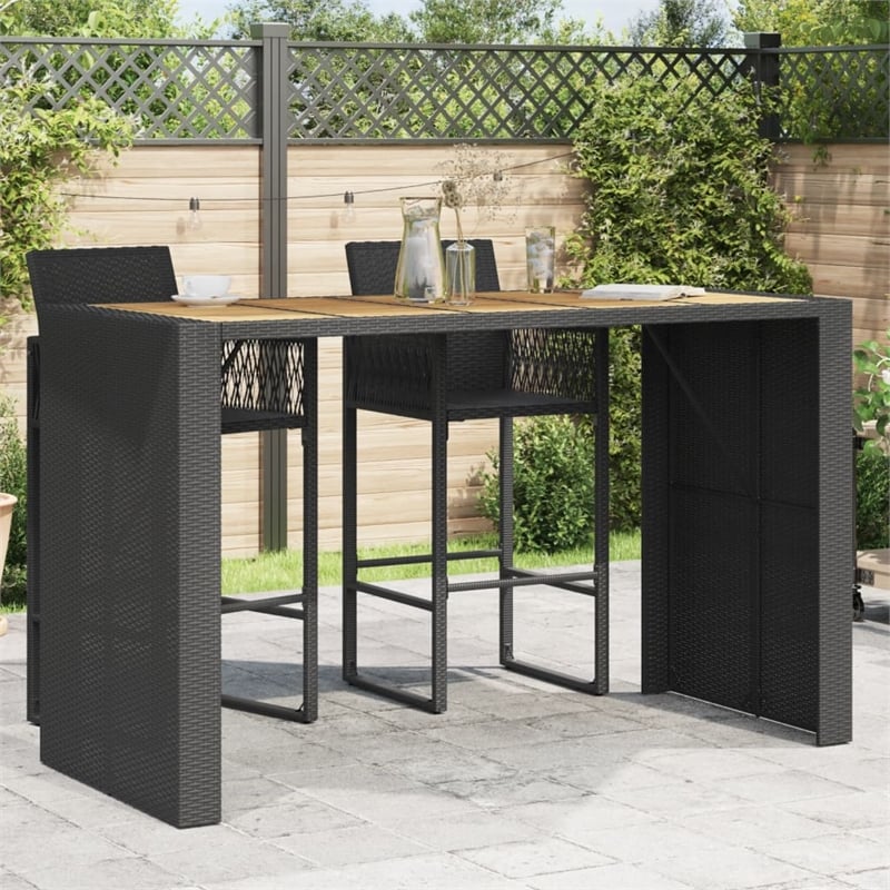 vidaXL Garden Bar Table in Black