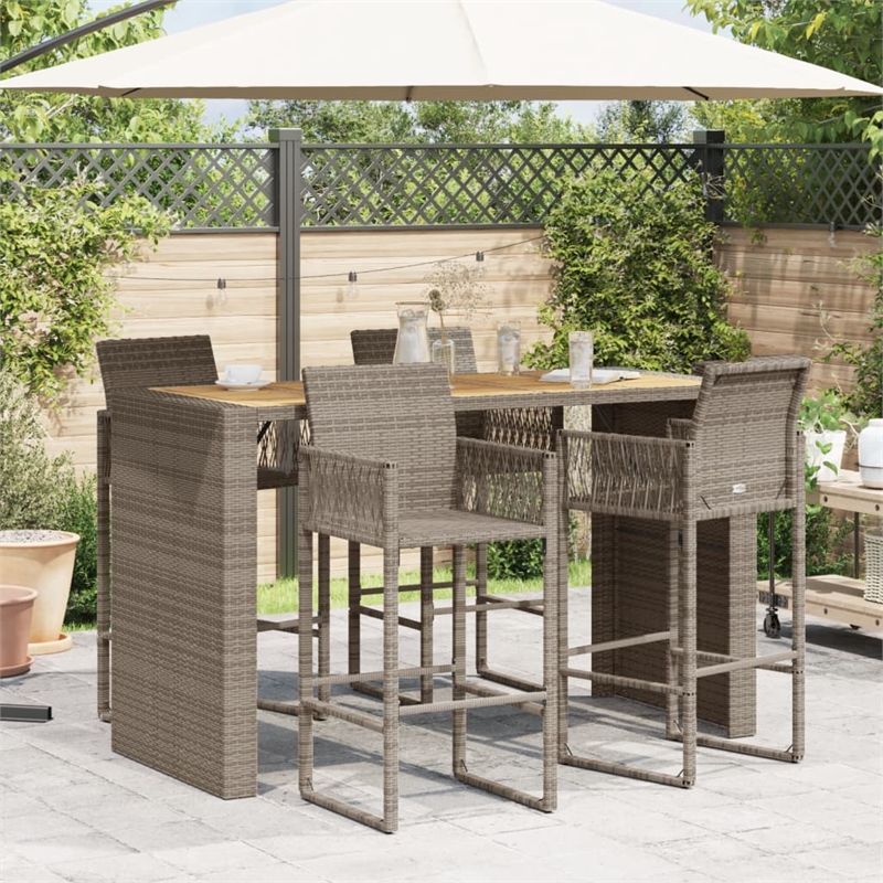 vidaXL Garden Bar Table in Gray