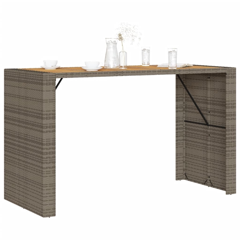 vidaXL Garden Bar Table in Gray