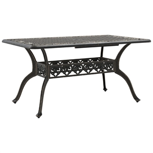 vidaXL Cast Aluminum Large Garden Dining Table in Bronze