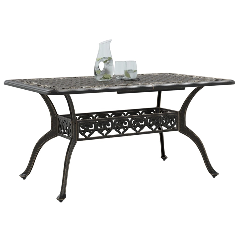 vidaXL Cast Aluminum Large Garden Dining Table in Bronze
