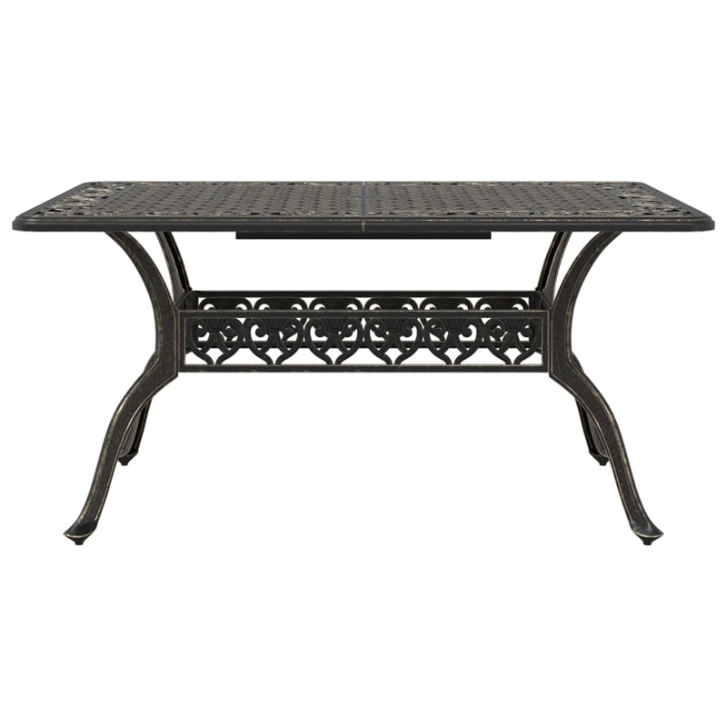 vidaXL Cast Aluminum Large Garden Dining Table in Bronze