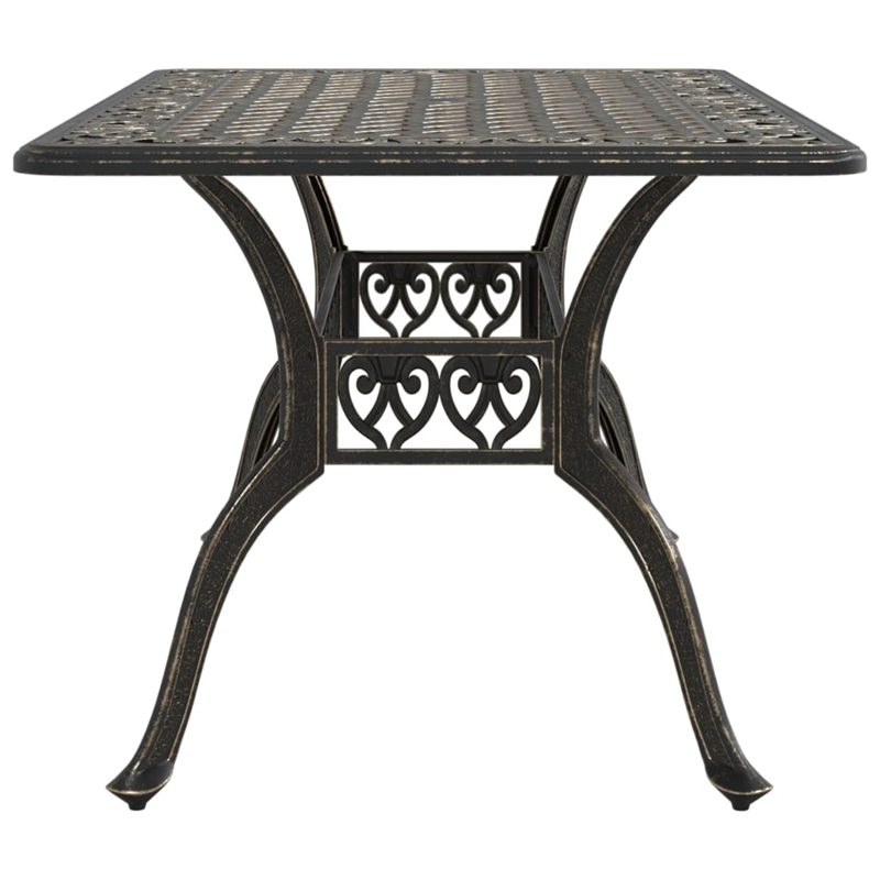 vidaXL Cast Aluminum Large Garden Dining Table in Bronze