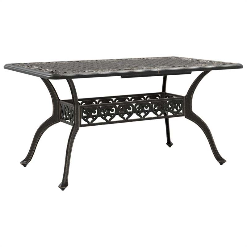 vidaXL Cast Aluminum Large Garden Dining Table in Bronze