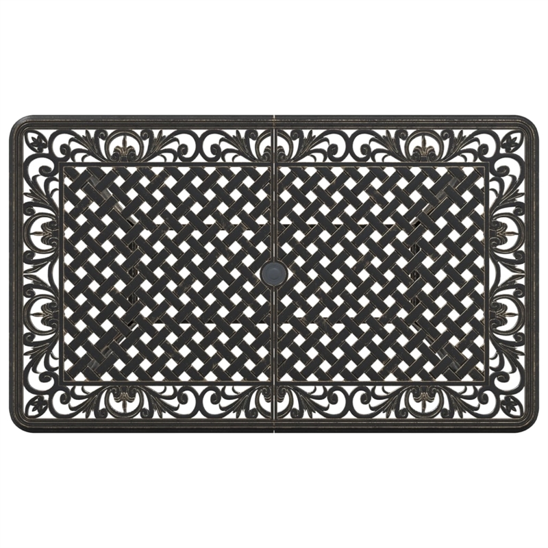 vidaXL Cast Aluminum Large Garden Dining Table in Bronze