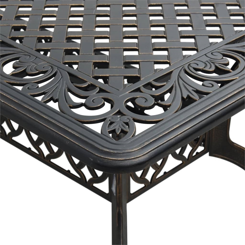 vidaXL Cast Aluminum Large Garden Dining Table in Bronze