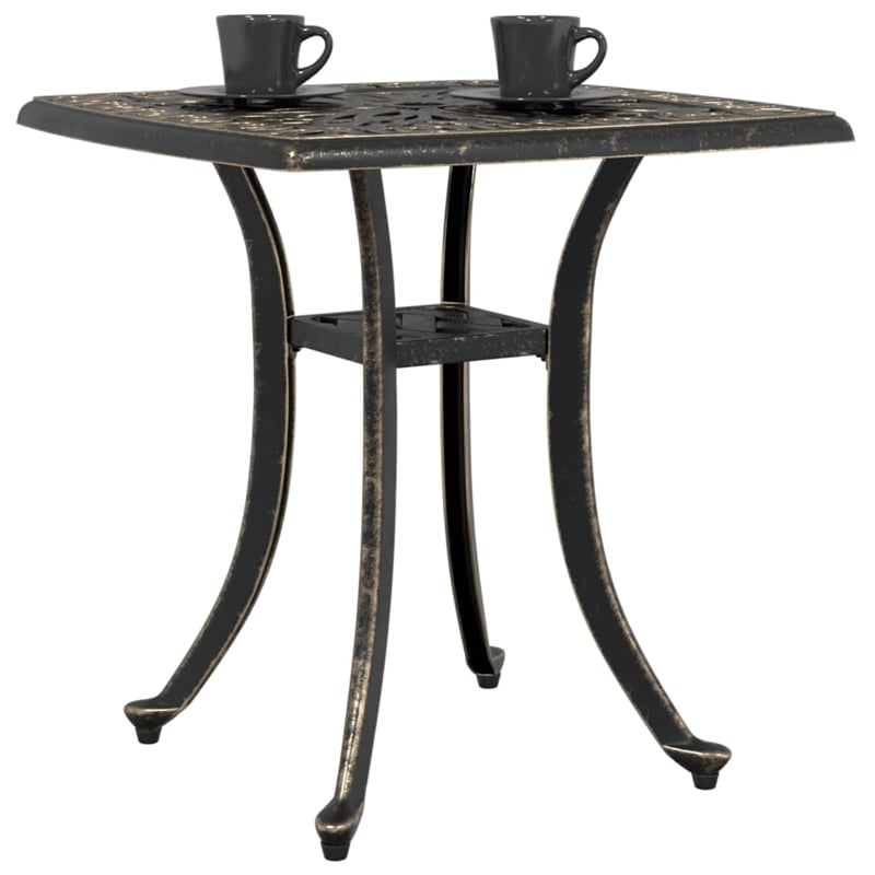 vidaXL Cast Aluminum Garden Table in Bronze