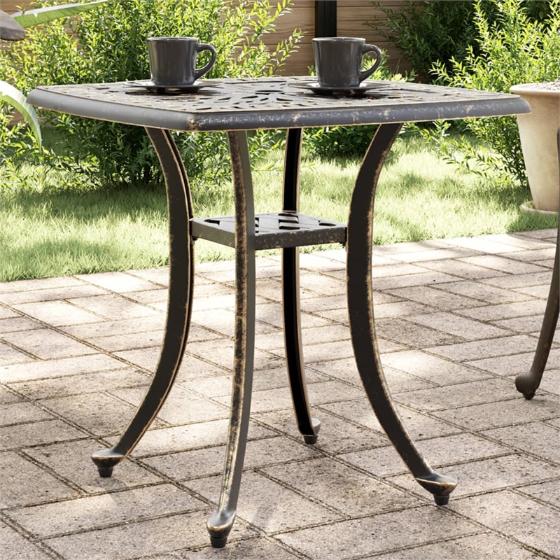 vidaXL Cast Aluminum Garden Table in Bronze