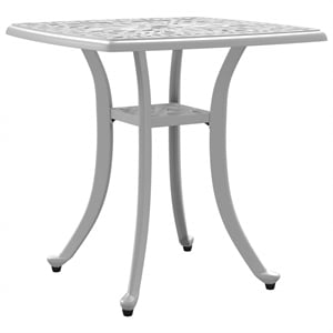 vidaXL Cast Aluminum Small Garden Table in White