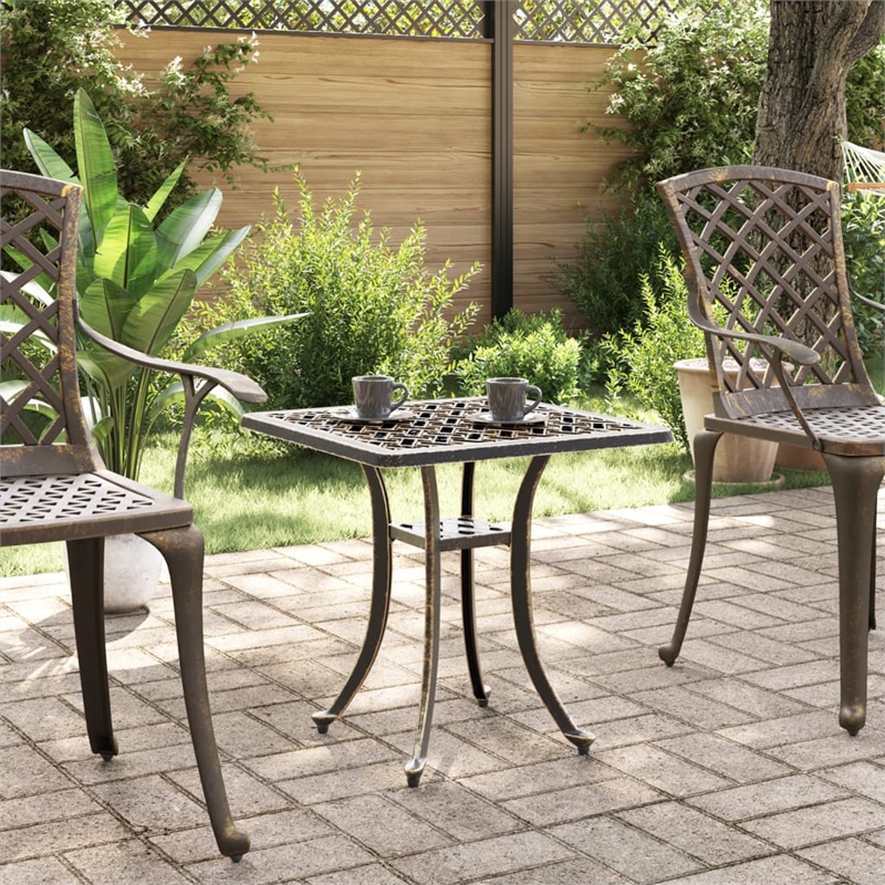 vidaXL Cast Aluminum Garden Dining Table in Bronze