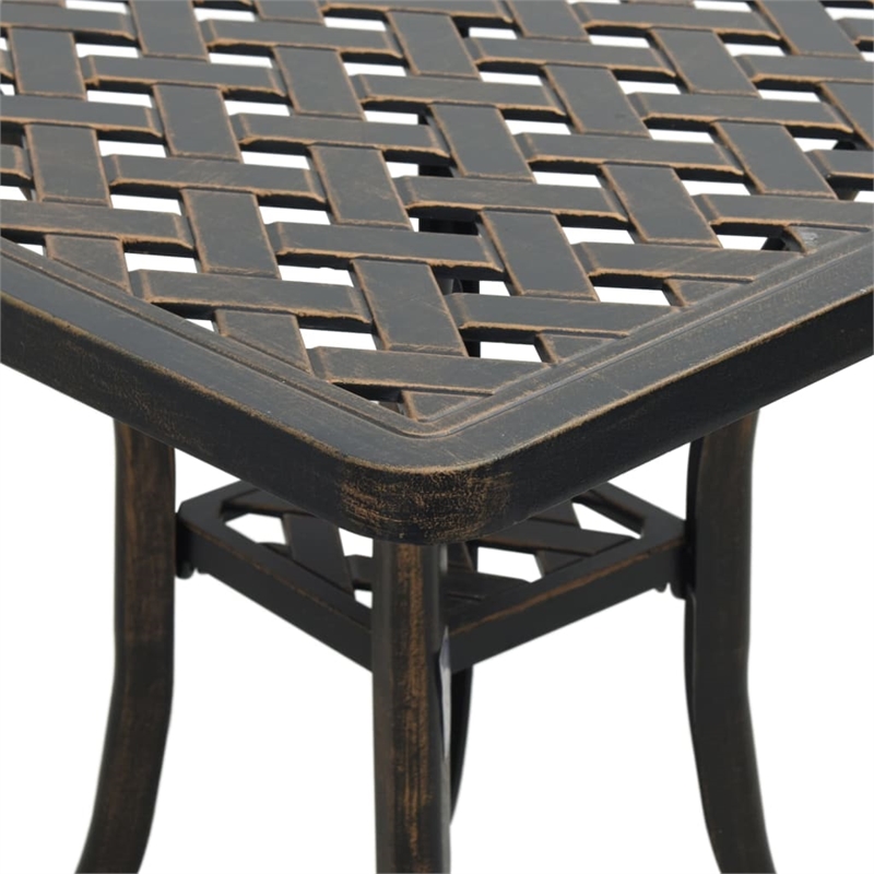 vidaXL Cast Aluminum Garden Dining Table in Bronze