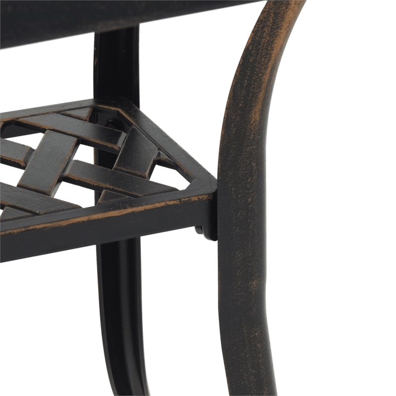 vidaXL Cast Aluminum Garden Dining Table in Bronze