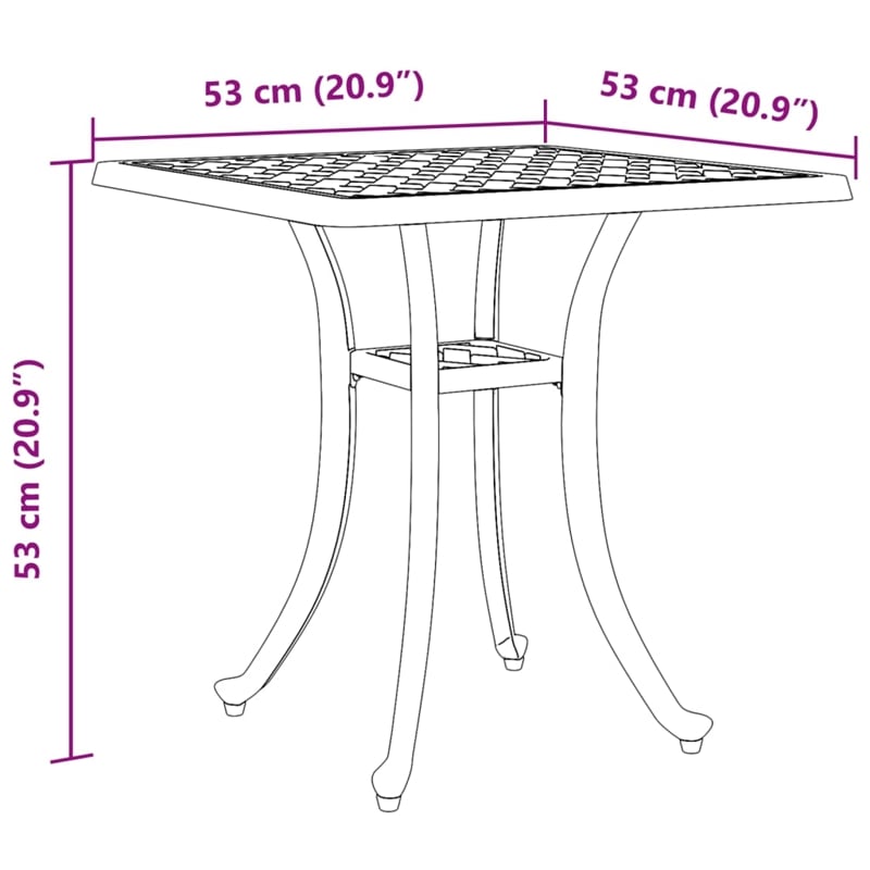 vidaXL Cast Aluminum Garden Dining Table in White