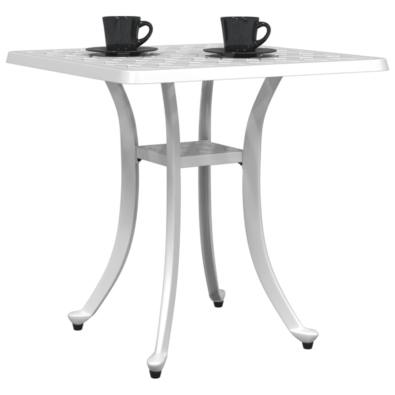 vidaXL Cast Aluminum Garden Dining Table in White