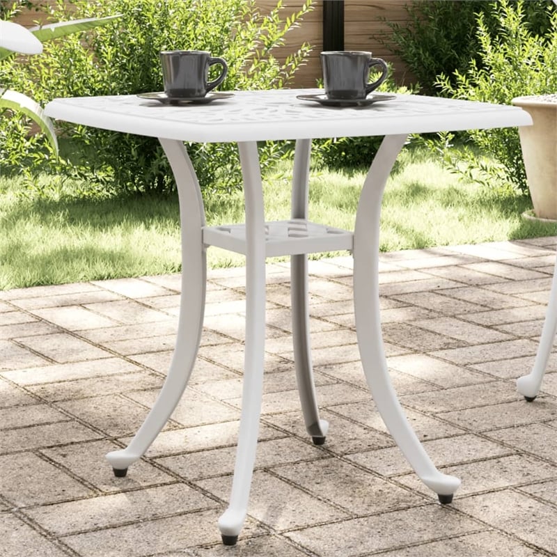 vidaXL Cast Aluminum Garden Dining Table in White