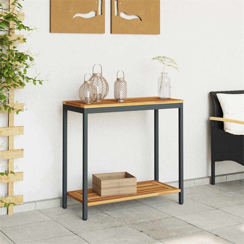 vidaXL Outdoor Table in Natural/Brown/Black