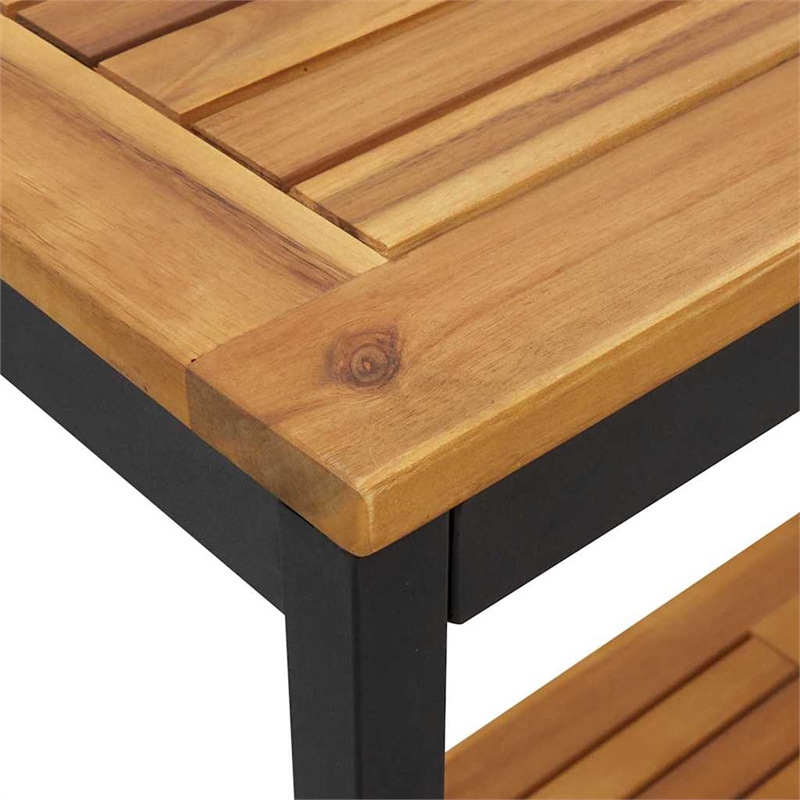 vidaXL Outdoor Table in Natural/Brown/Black