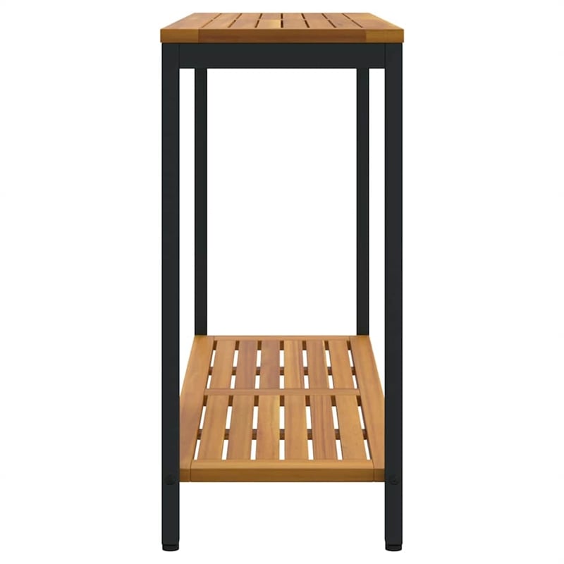 vidaXL Outdoor Table in Natural/Brown/Black